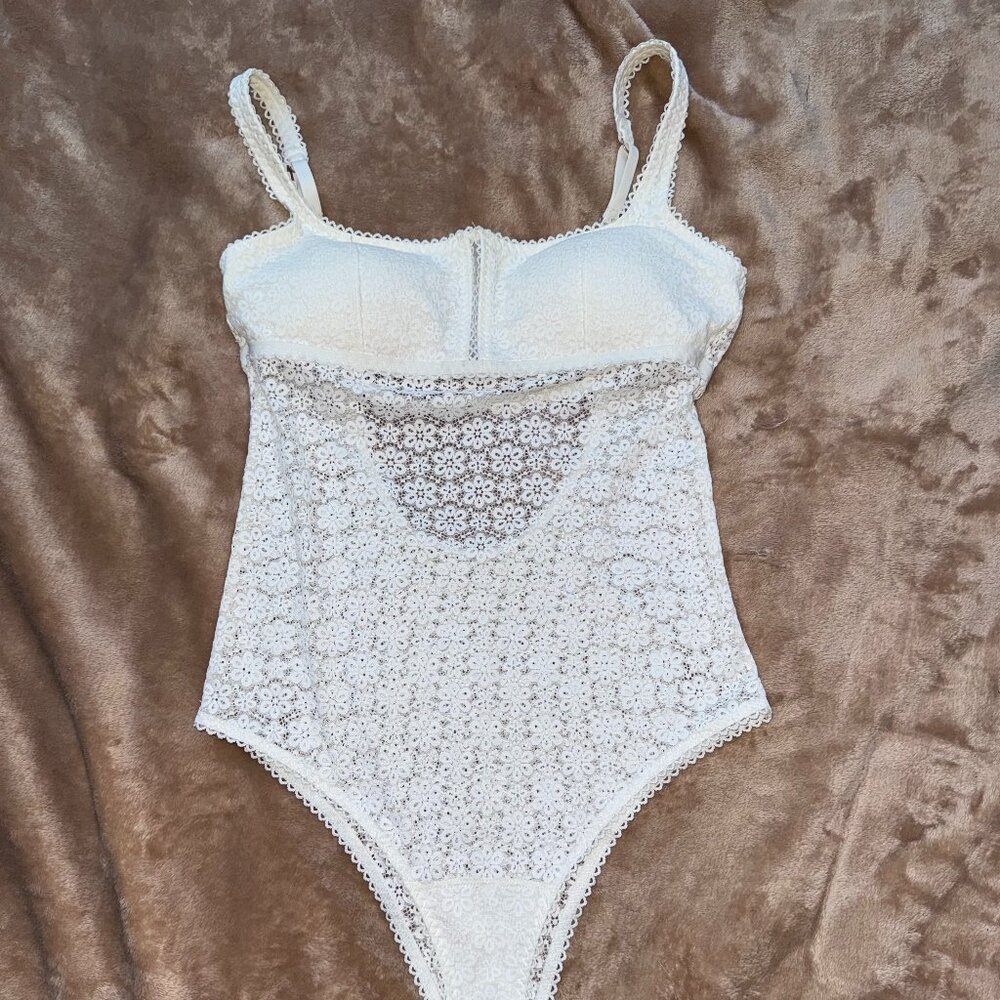 Gilly Hicks Lace Bodysuit - White - Size S